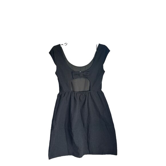 American Eagle Black Fit Flare Open Back Short Dress Size 0 - Picture 2 of 4